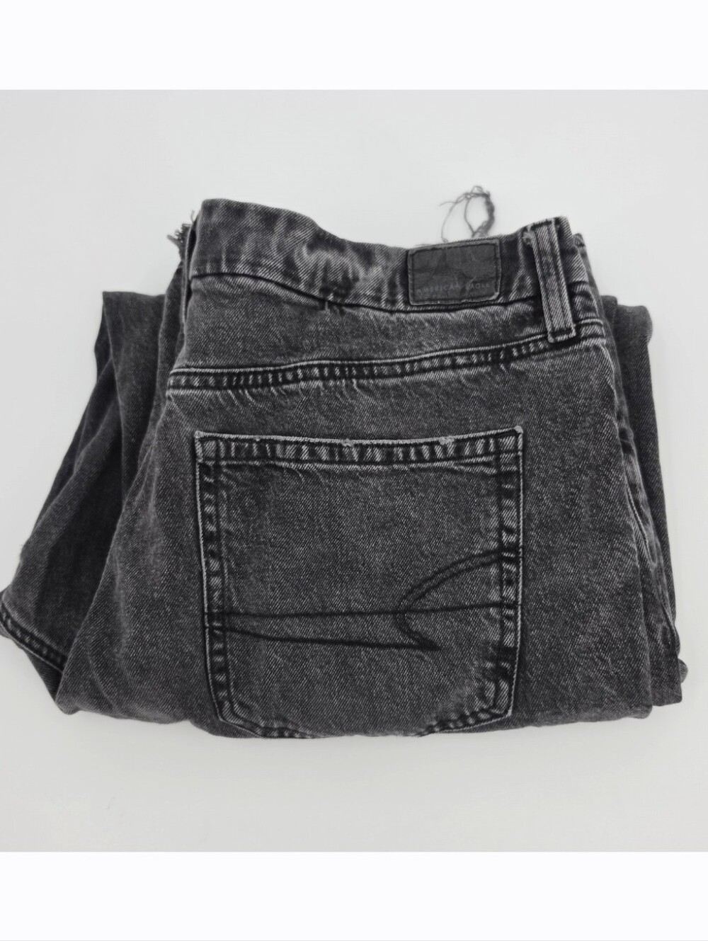 American Eagle Stretch Curvy Stovepipe Jean 16 Long Faded Black Wash Denim